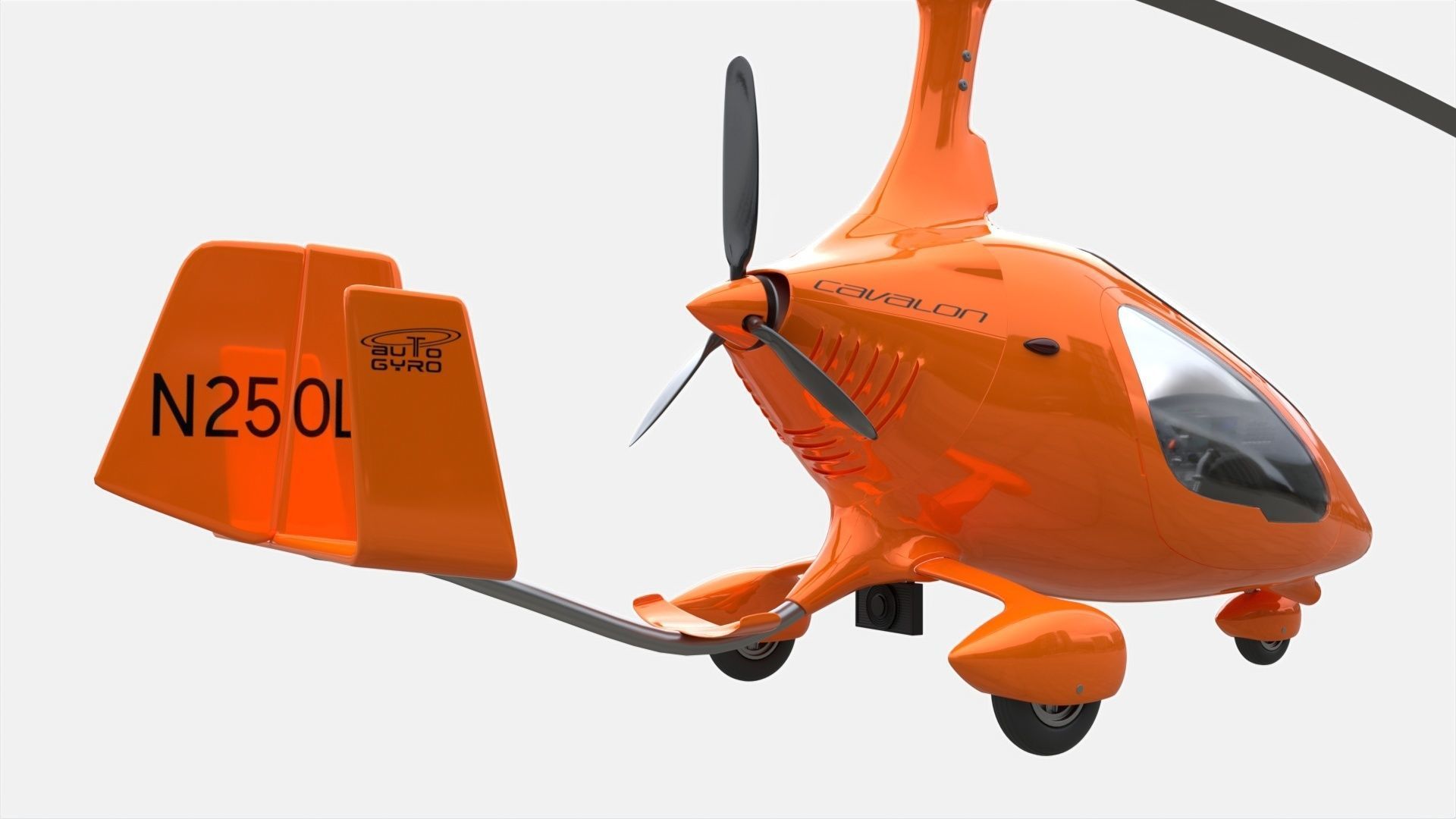 Gyroplane Autogyro Cavalon Orange 3D model_7