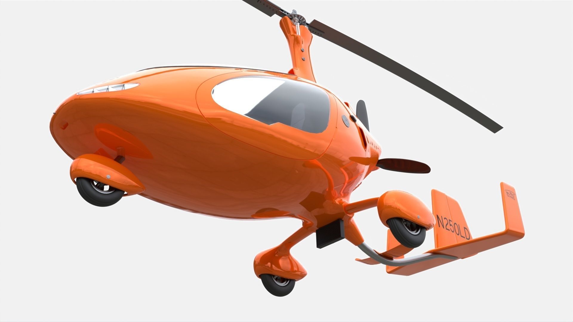 Gyroplane Autogyro Cavalon Orange 3D model_6