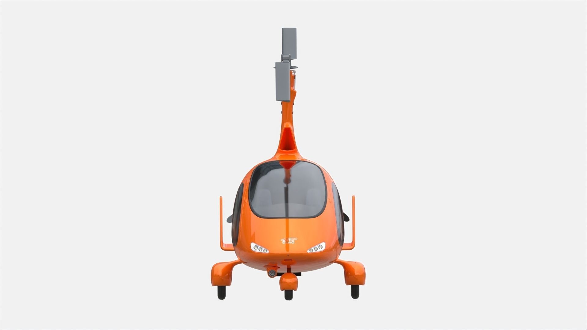 Gyroplane Autogyro Cavalon Orange 3D model_2