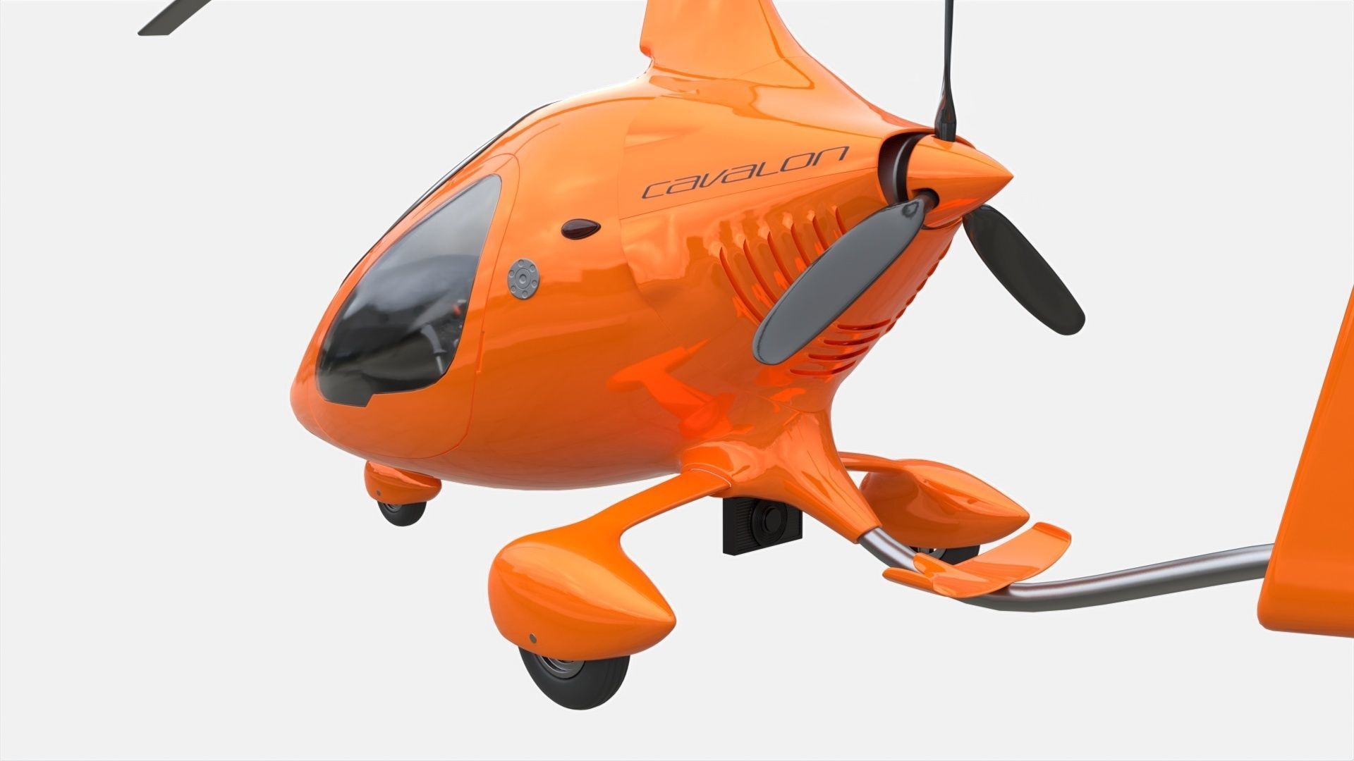 Gyroplane Autogyro Cavalon Orange 3D model_4