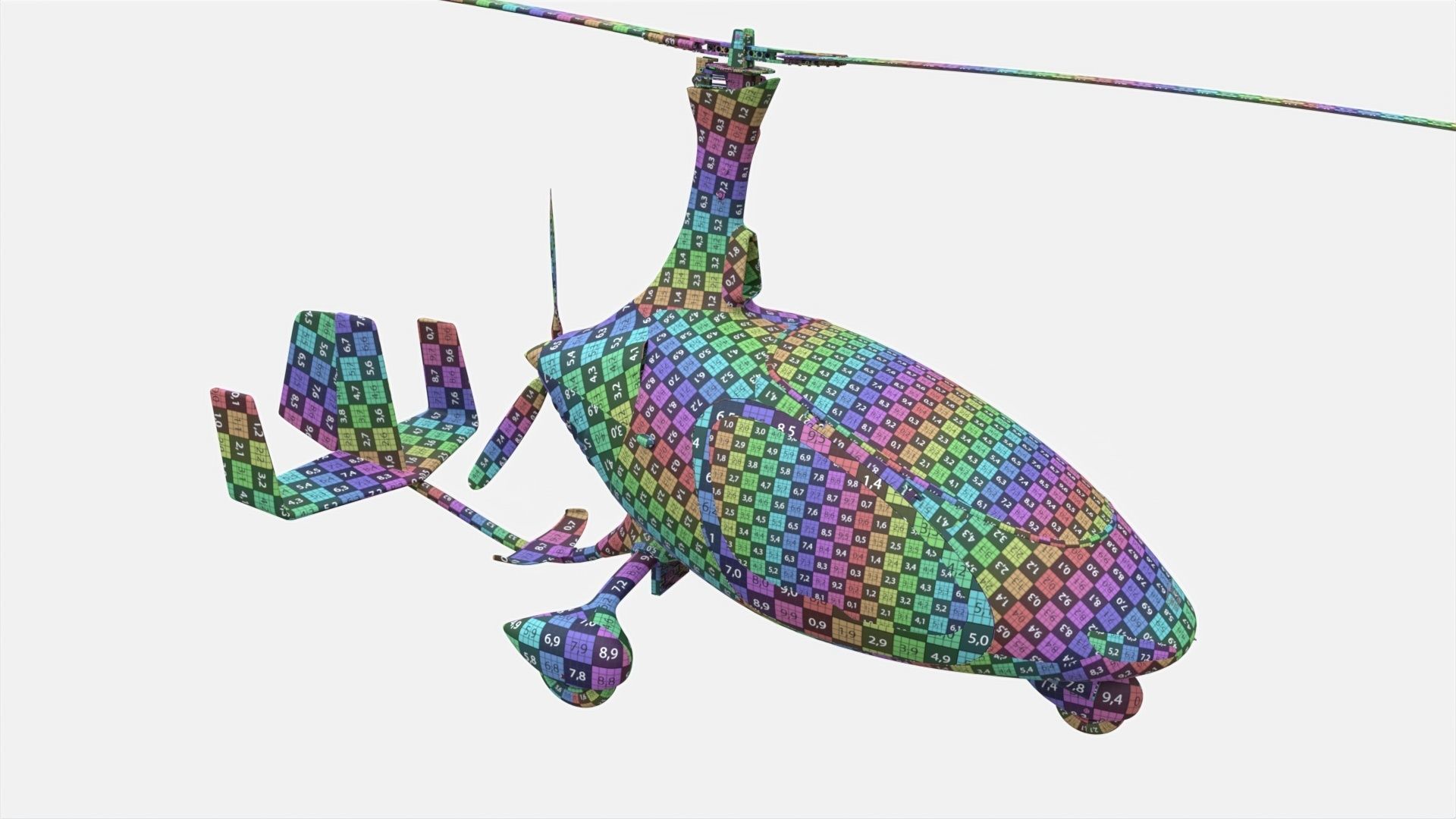Gyroplane Autogyro Cavalon Orange 3D model_16