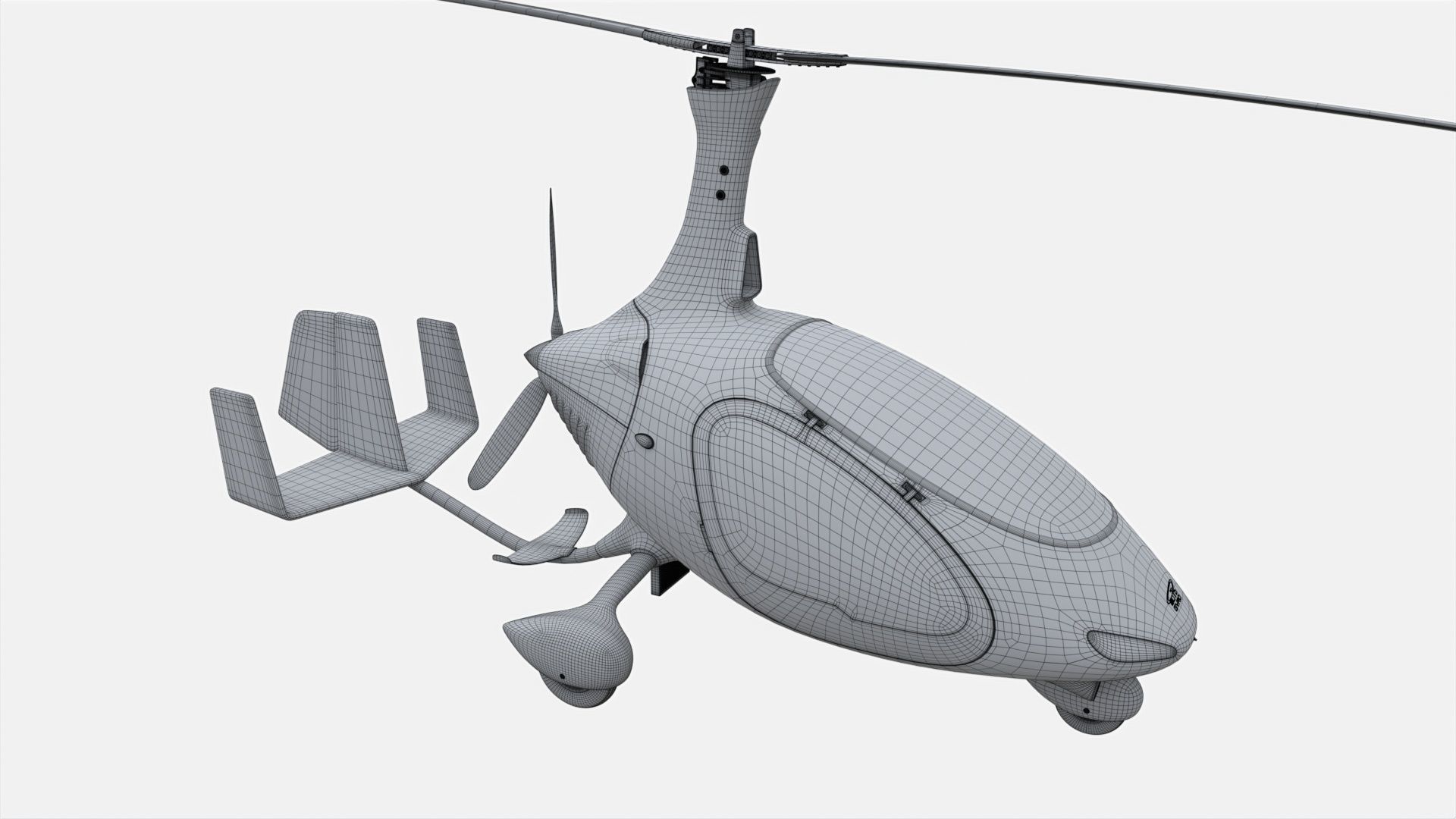 Gyroplane Autogyro Cavalon Orange 3D model_14