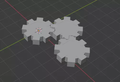 Spinning gears for animation Low-poly 3D model_0