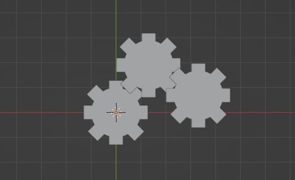 Spinning gears for animation Low-poly 3D model_1