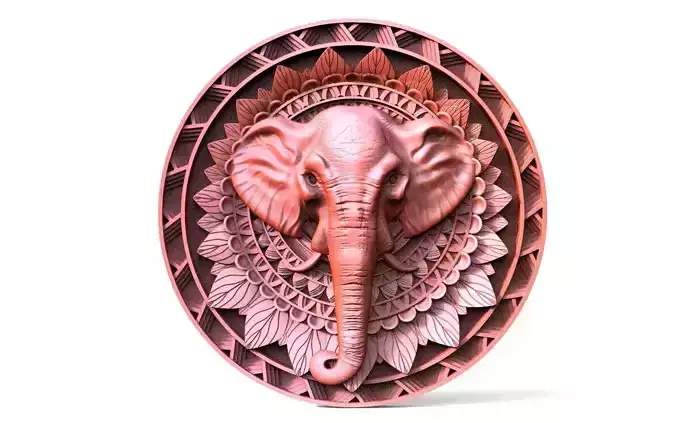 Elephant mandala CNC