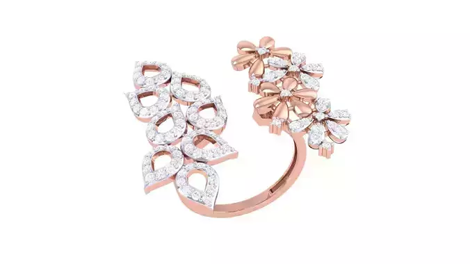 High Jewelry Flower Diamond Ring 3dm renders 