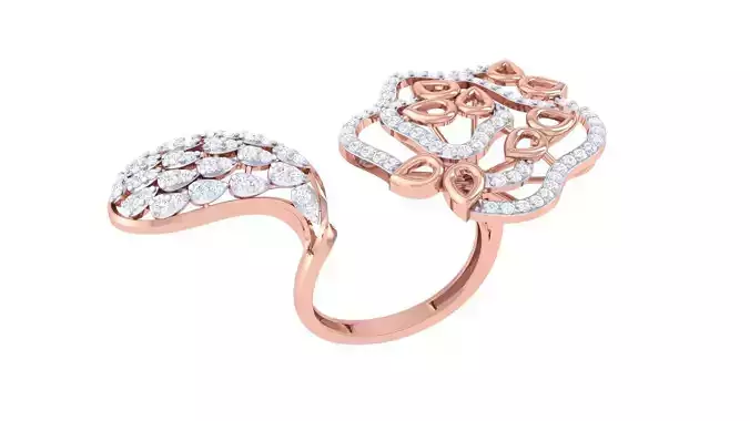 High Jewelry Flower Diamond Ring 3dm renders 
