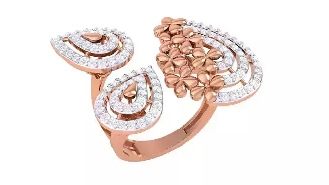 High Jewelry Flower Diamond Ring 3dm renders 