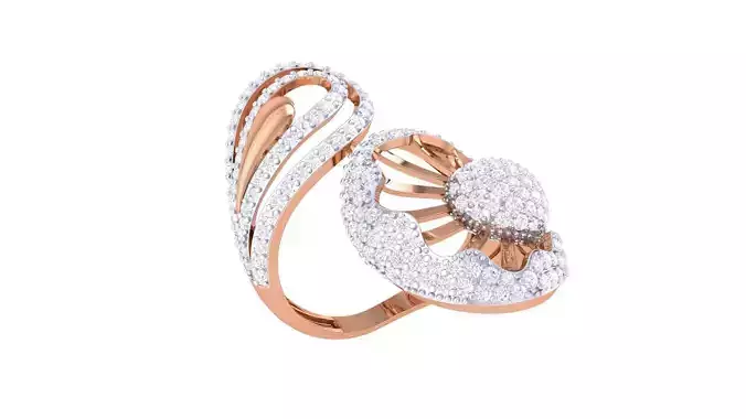 High Jewelry Flower Diamond Ring 3dm renders 