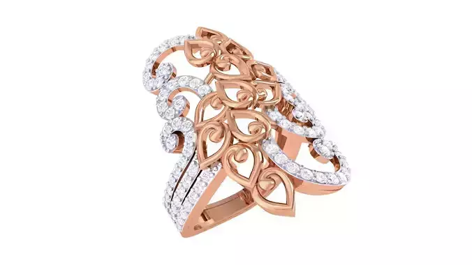 High Jewelry Flower Diamond Ring 3dm renders 