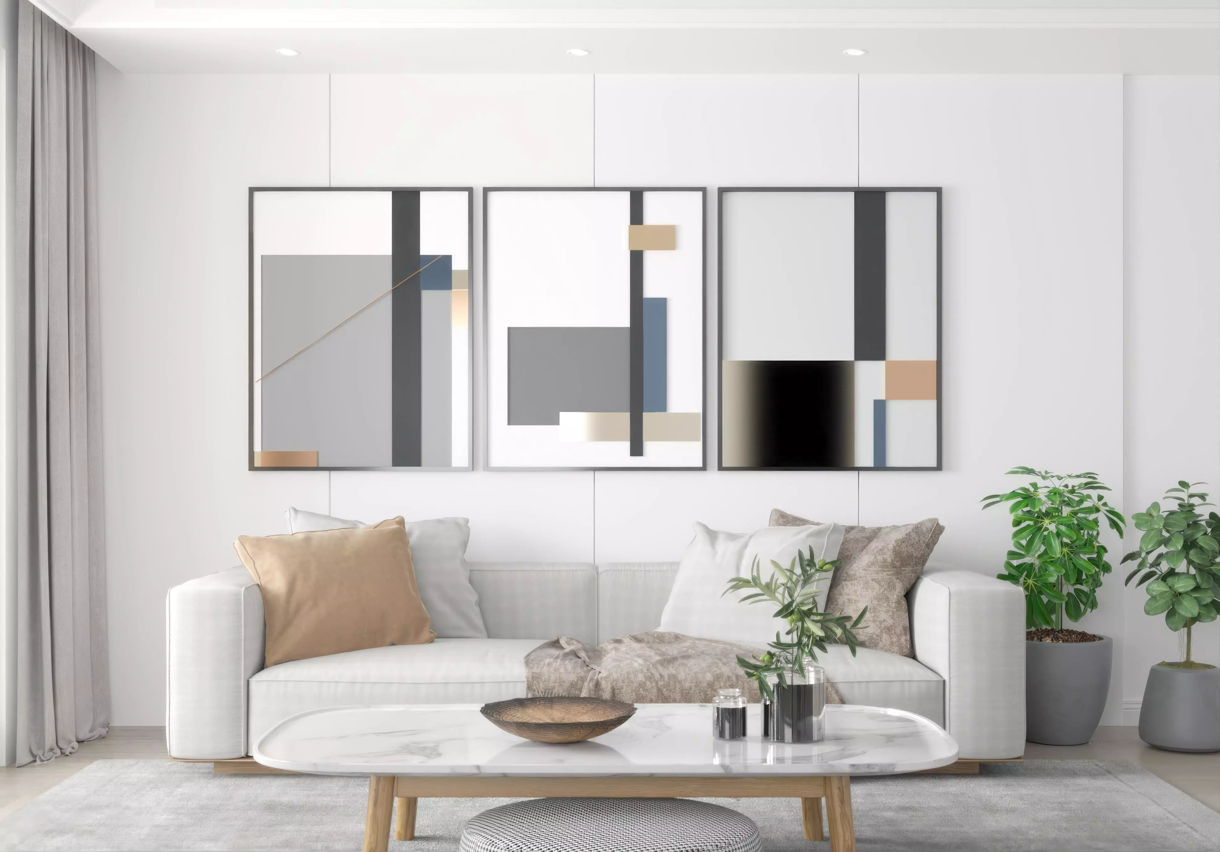 s Modern decorative painting 3D model_0