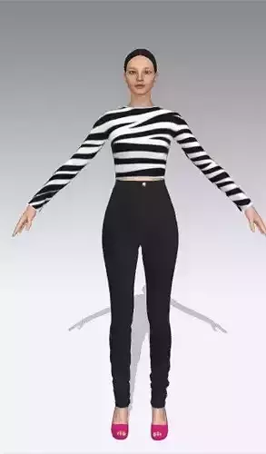 Animal print blouse pant