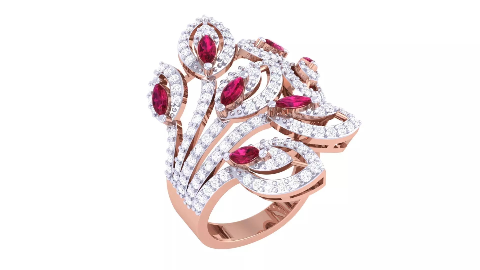 High Jewelry Diamond Ring 3dm renders 3D print model