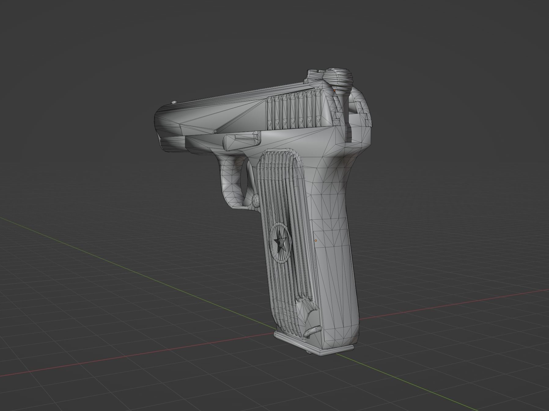 TT33 Tokarev Low-poly 3D model_2