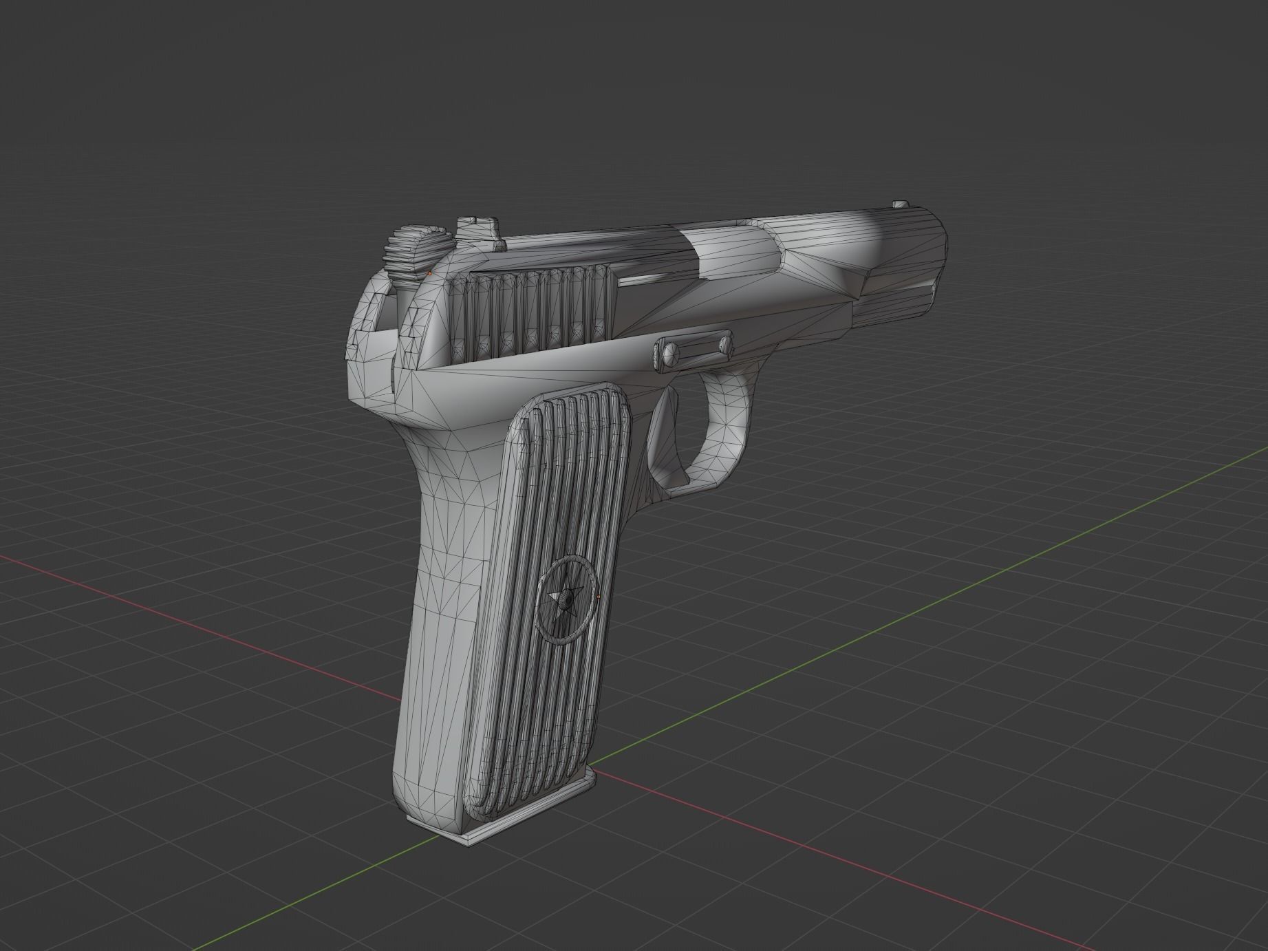 TT33 Tokarev Low-poly 3D model_4