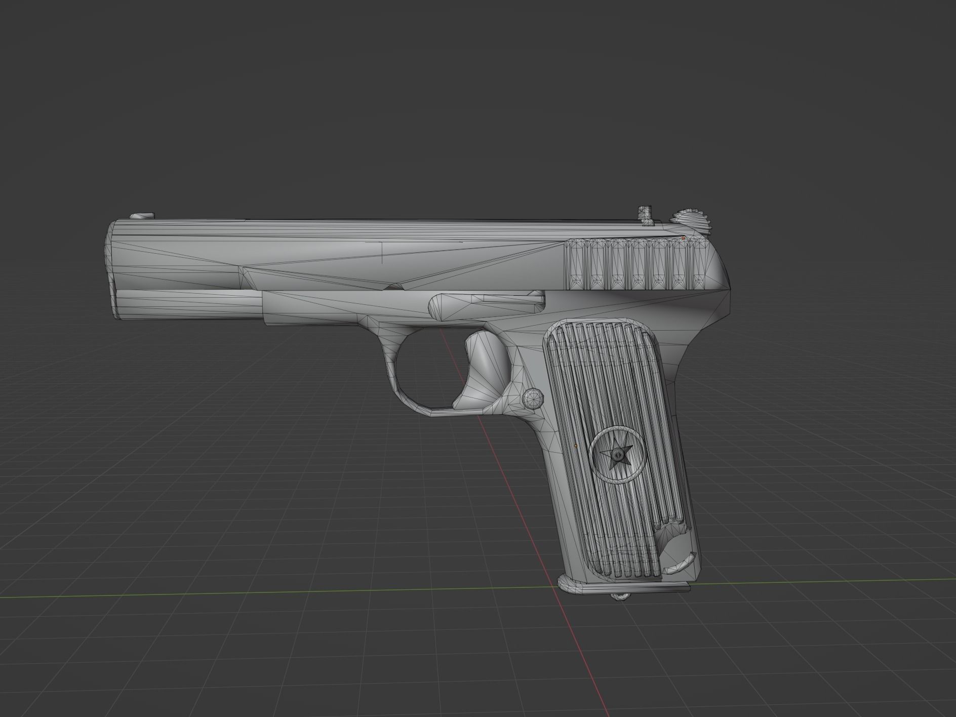 TT33 Tokarev Low-poly 3D model_1