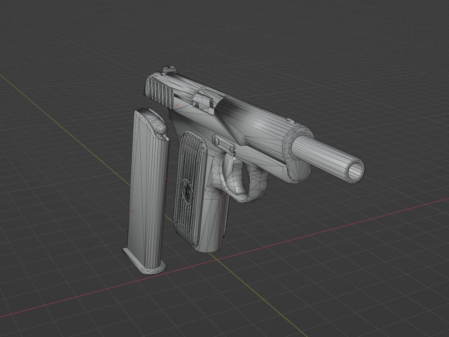 TT33 Tokarev Low-poly 3D model_8