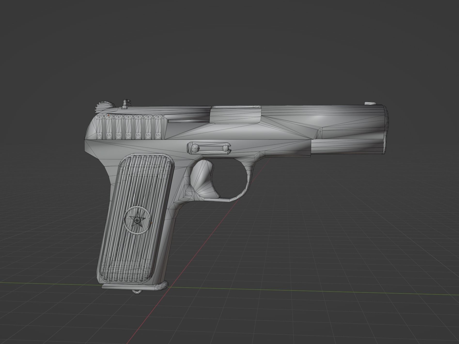 TT33 Tokarev Low-poly 3D model_5