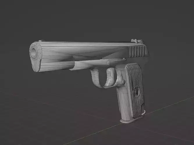 TT33 Tokarev Low-poly 3D model