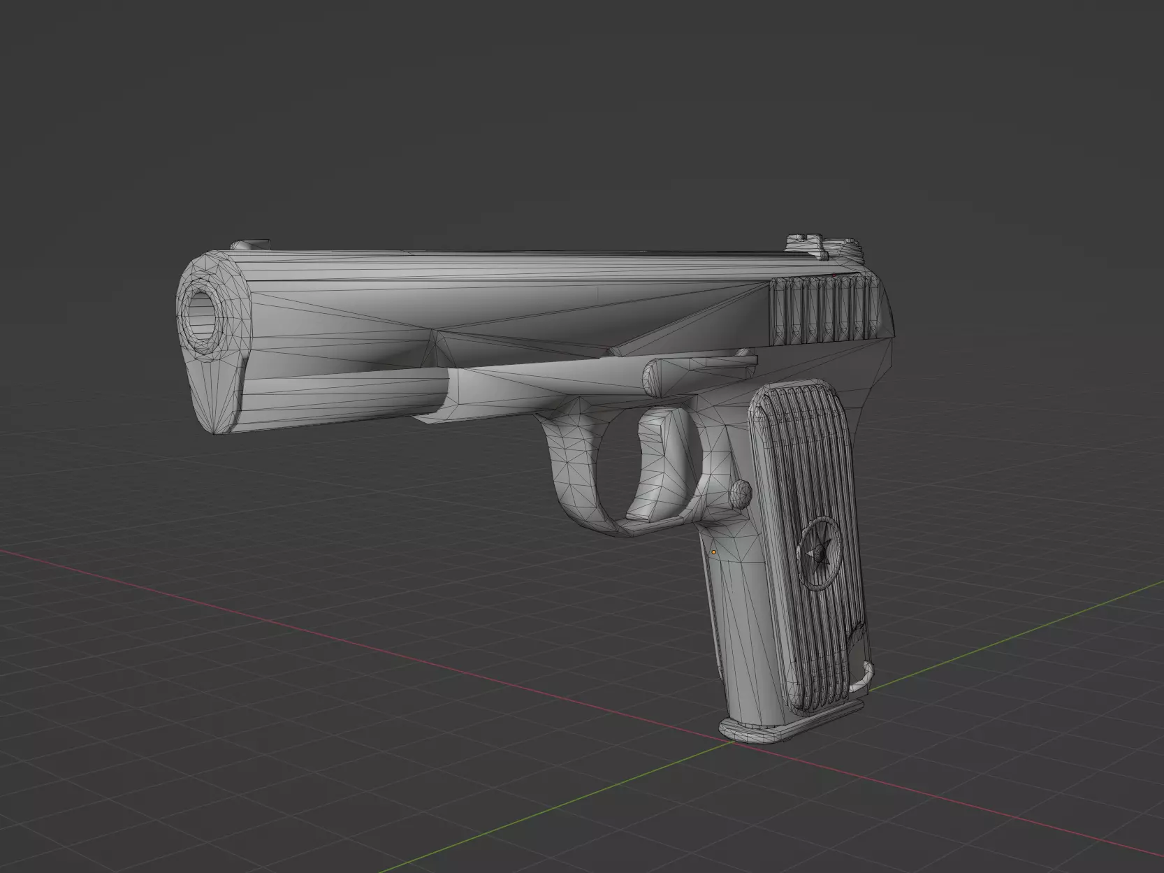 TT33 Tokarev Low-poly 3D model_0