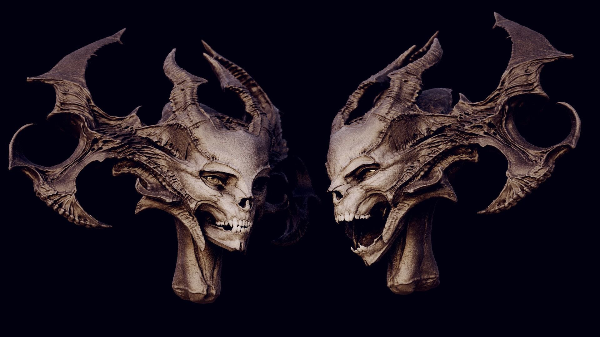 50 DEMONESS HEADS 3D model_85