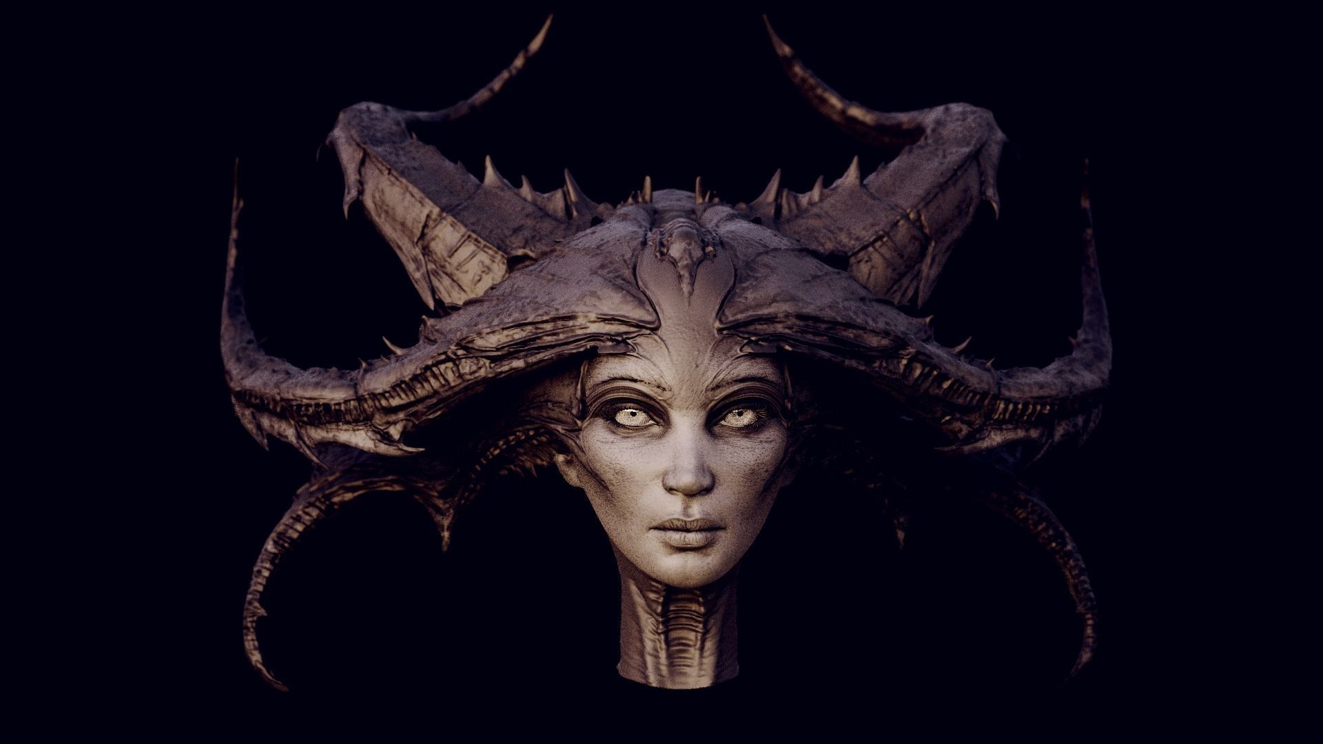 50 DEMONESS HEADS 3D model_75