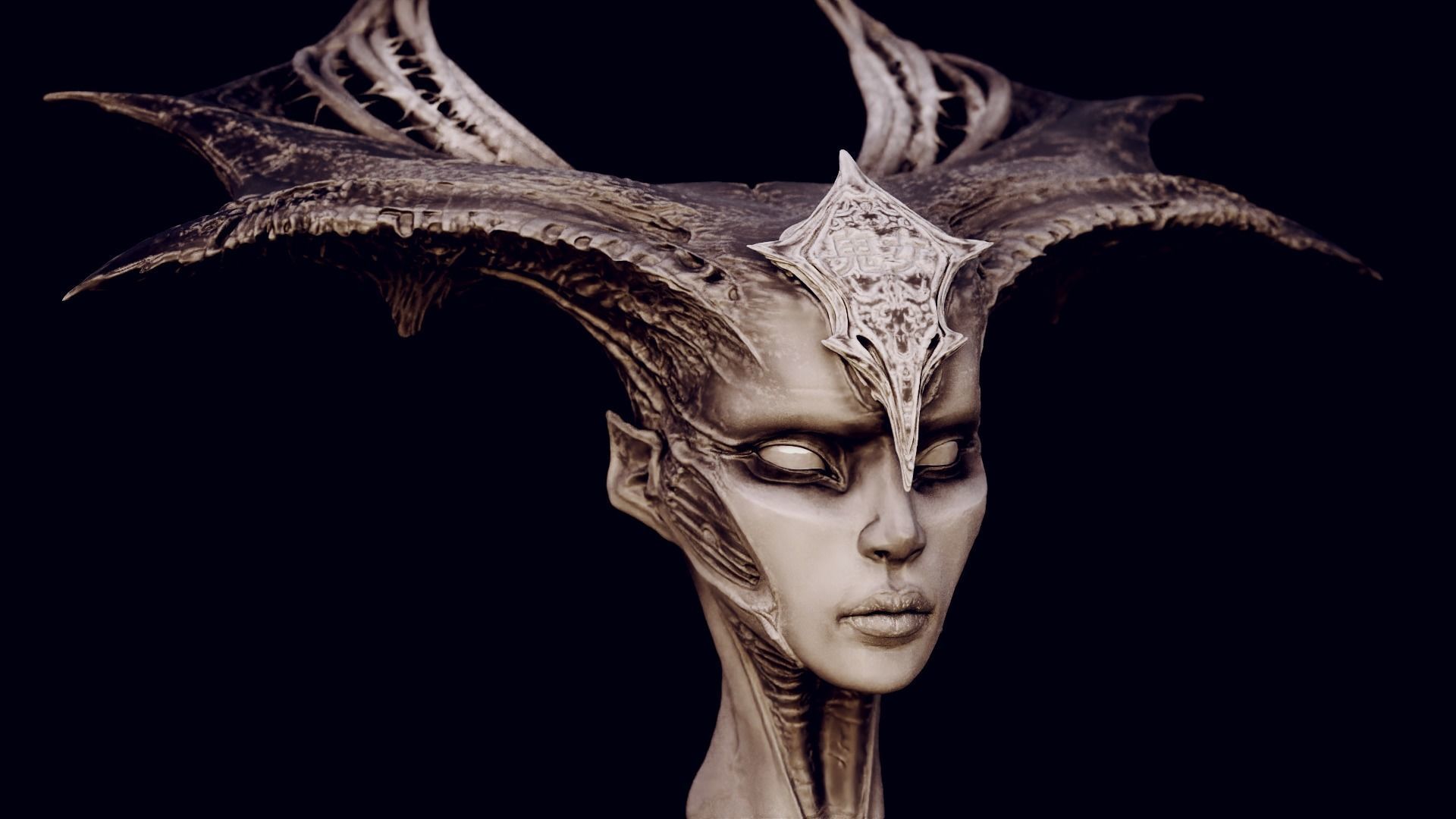 50 DEMONESS HEADS 3D model_9