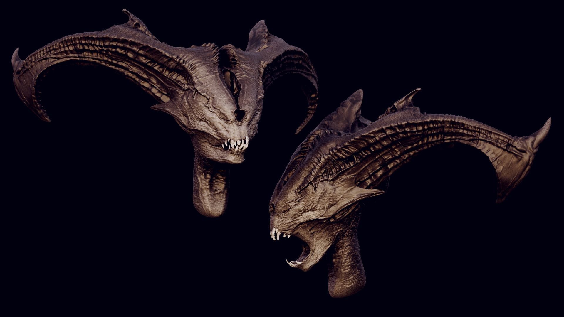 50 DEMONESS HEADS 3D model_87