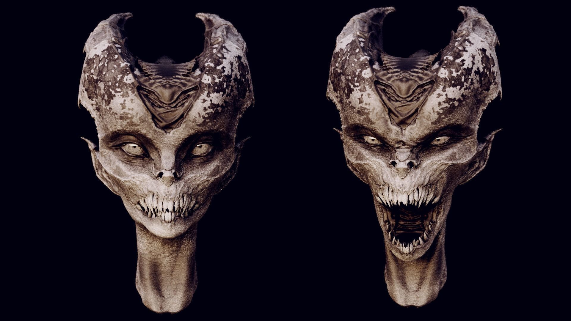 50 DEMONESS HEADS 3D model_7