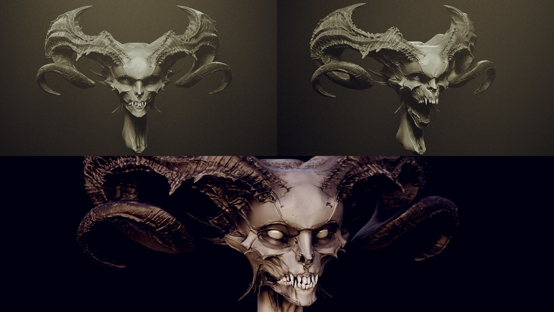 50 DEMONESS HEADS 3D model_78