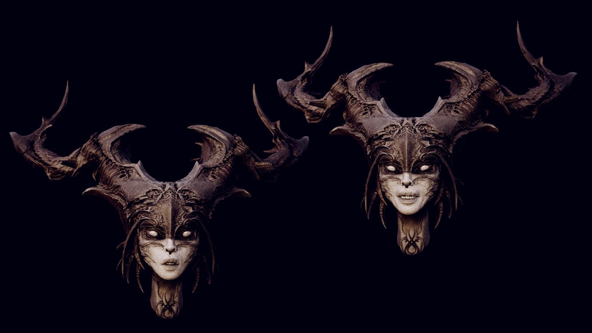 50 DEMONESS HEADS 3D model_56
