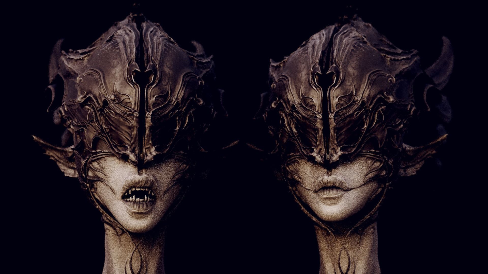 50 DEMONESS HEADS 3D model_54