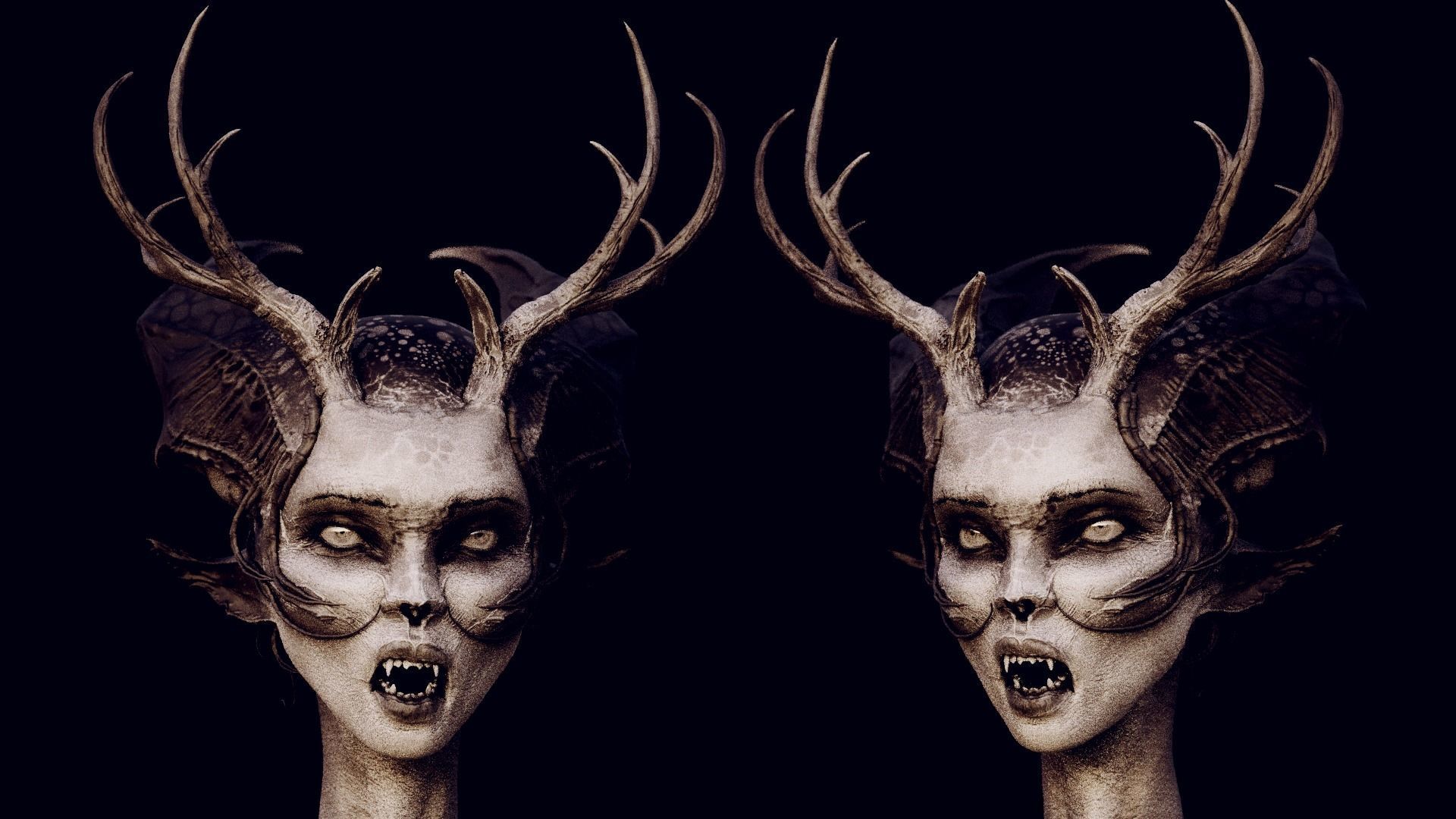 50 DEMONESS HEADS 3D model_49
