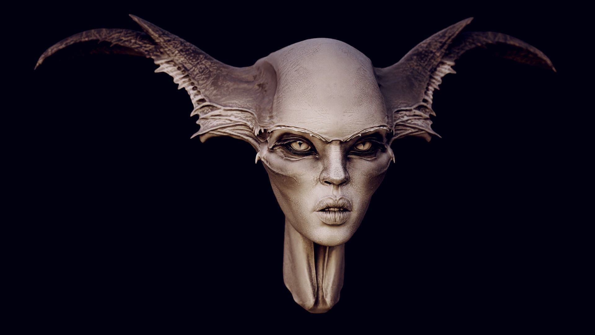 50 DEMONESS HEADS 3D model_25