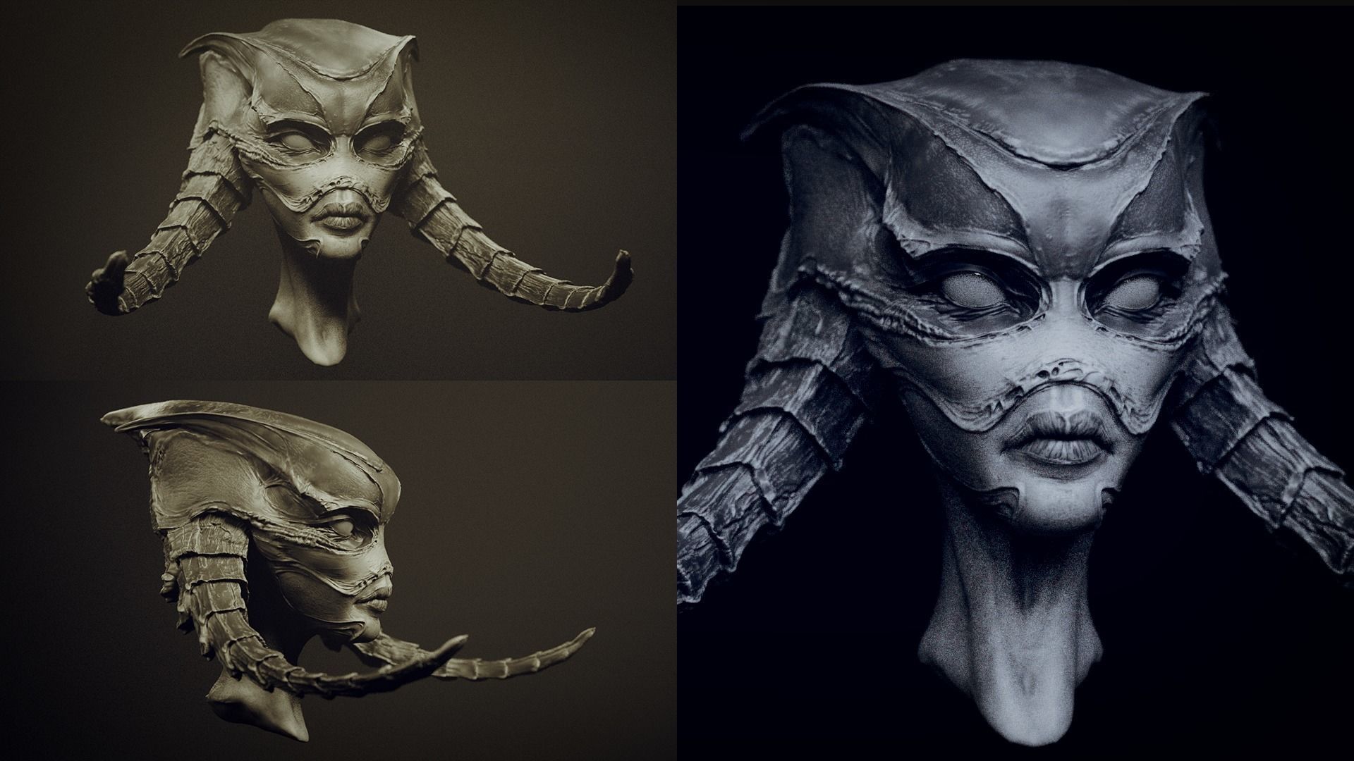 50 DEMONESS HEADS 3D model_26