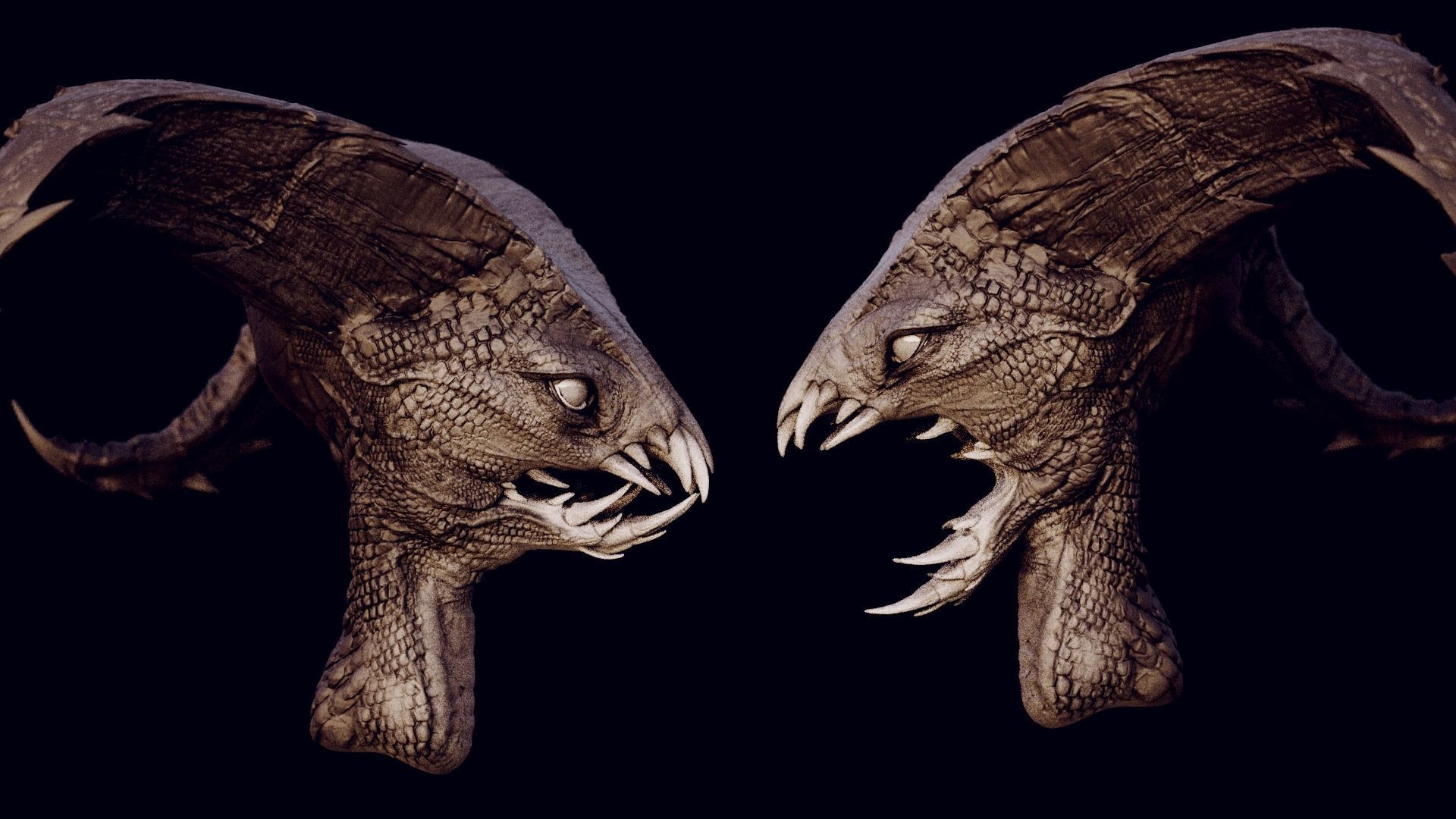 50 DEMONESS HEADS 3D model_12
