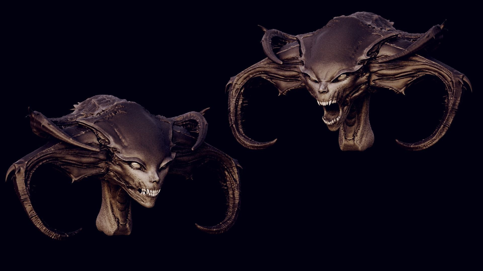 50 DEMONESS HEADS 3D model_70