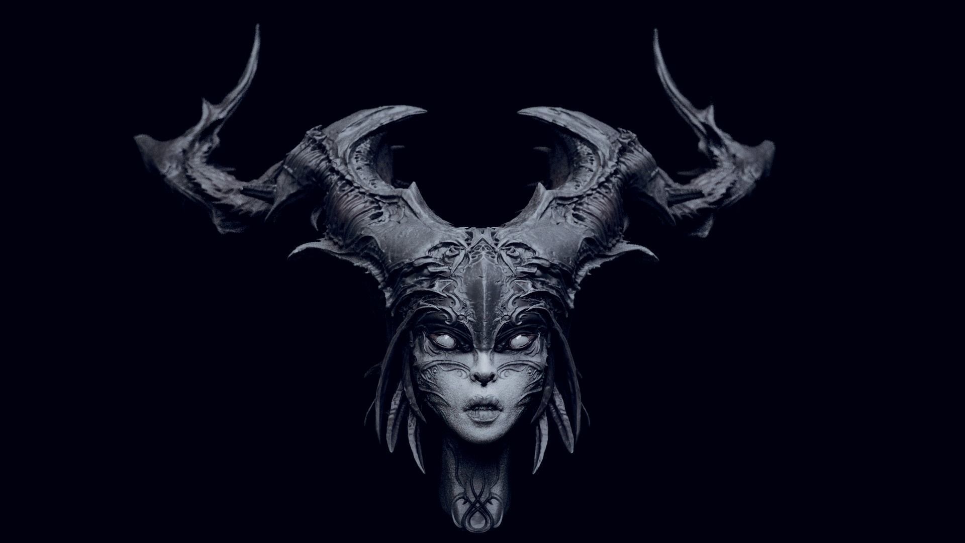 50 DEMONESS HEADS 3D model_55