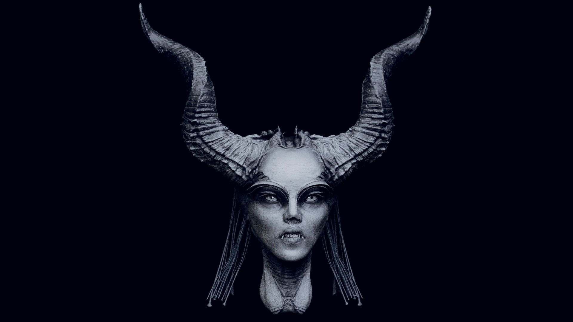 50 DEMONESS HEADS 3D model_30
