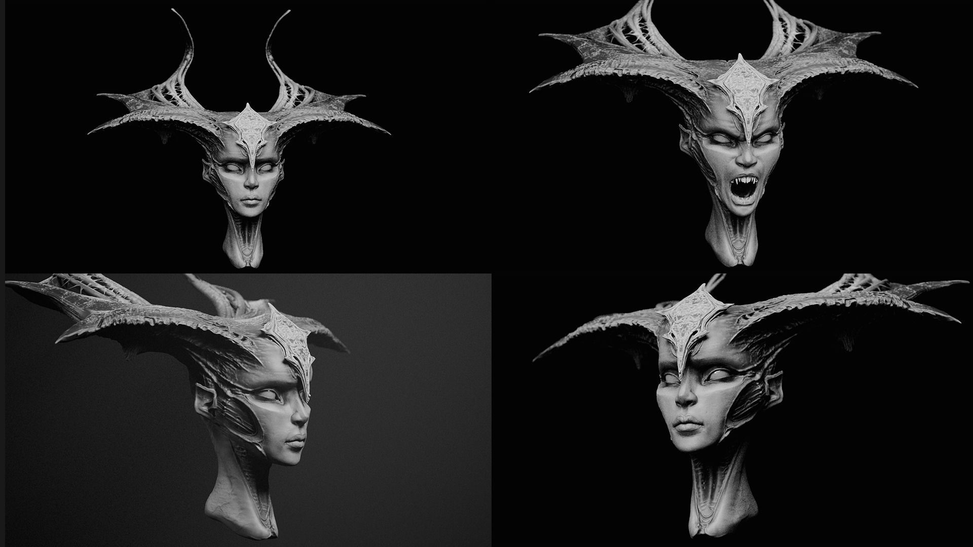 50 DEMONESS HEADS 3D model_27