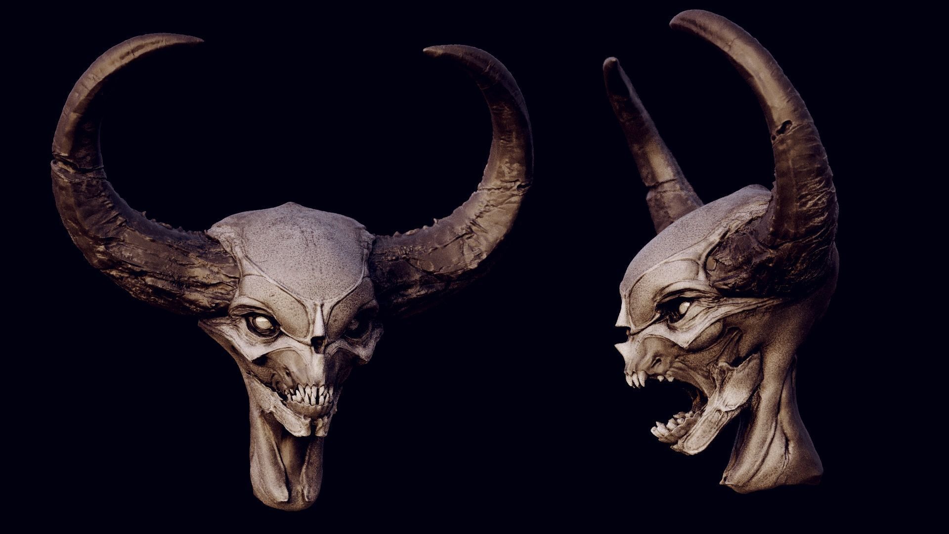 50 DEMONESS HEADS 3D model_57