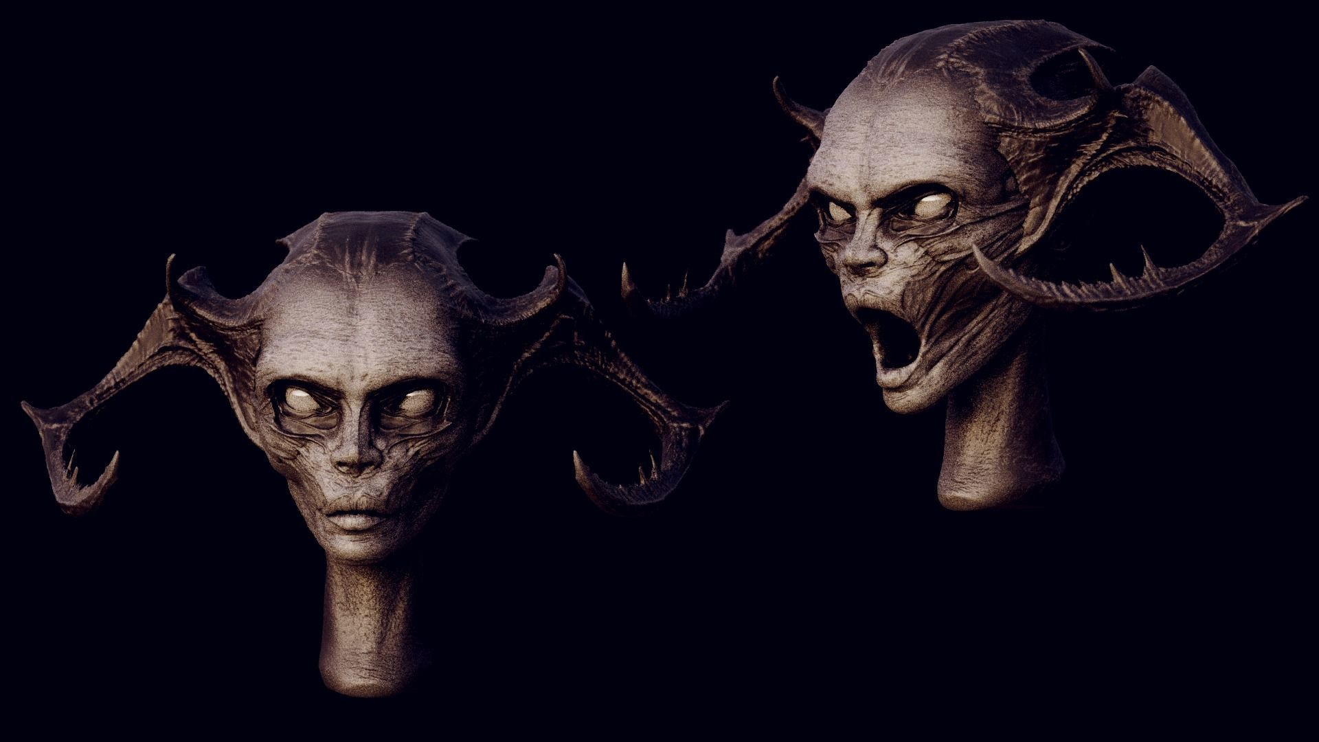 50 DEMONESS HEADS 3D model_60