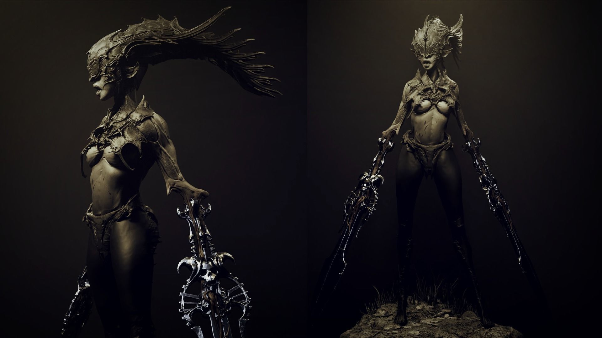 50 DEMONESS HEADS 3D model_22