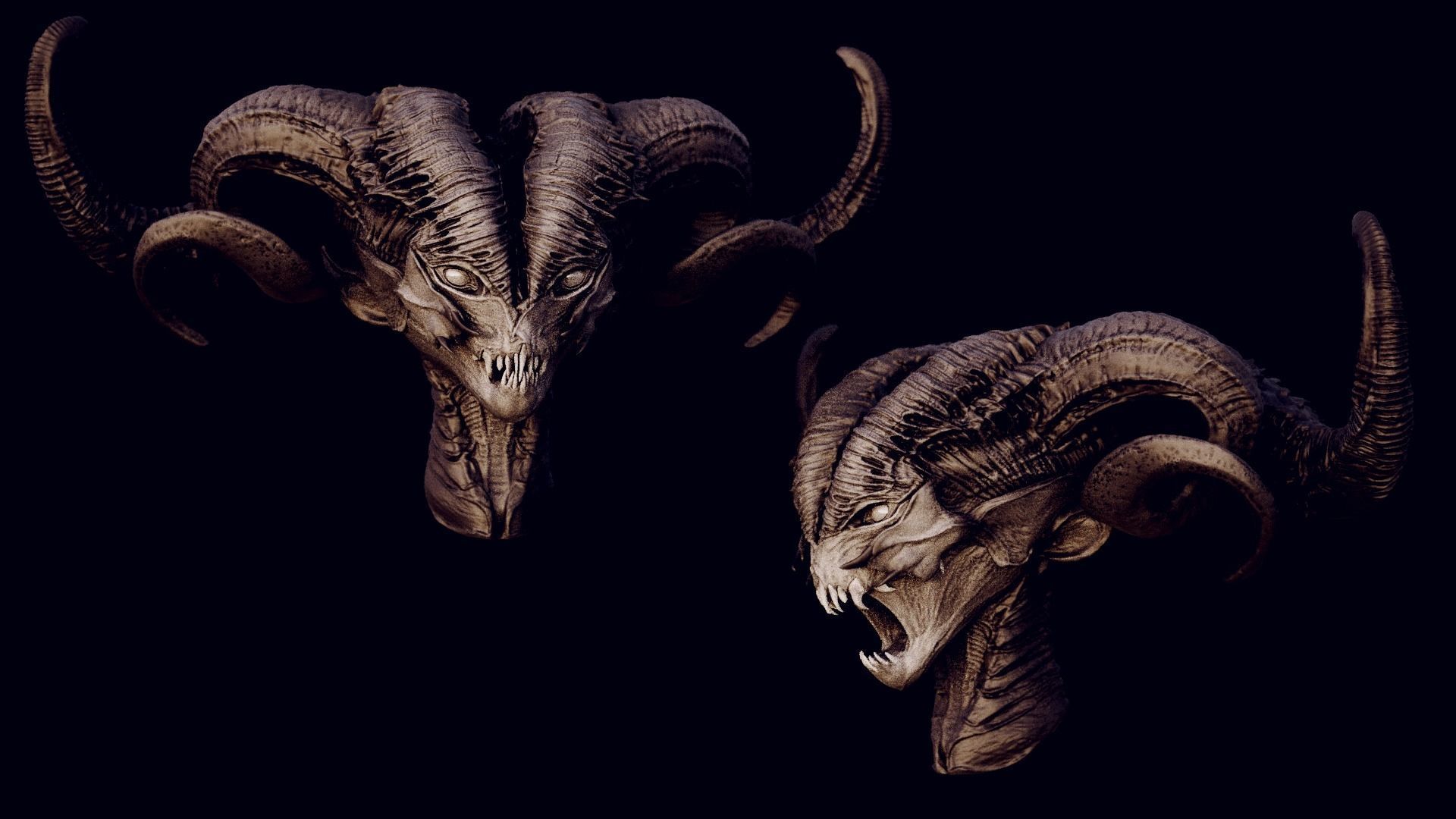 50 DEMONESS HEADS 3D model_89
