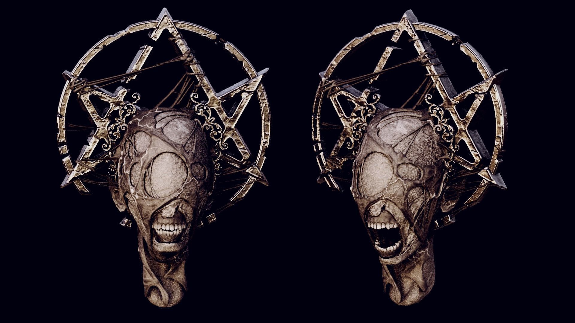 50 DEMONESS HEADS 3D model_5