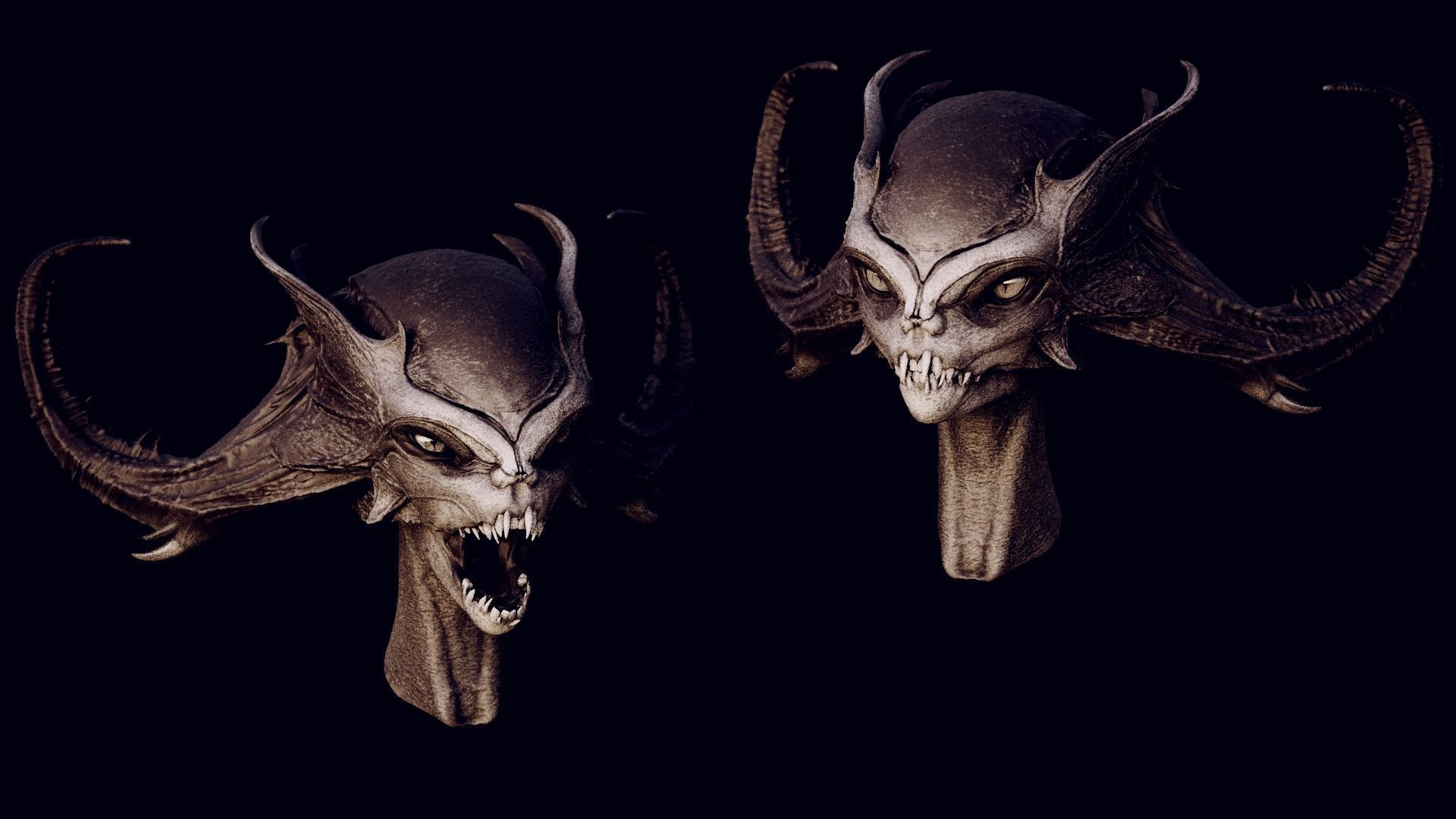 50 DEMONESS HEADS 3D model_47
