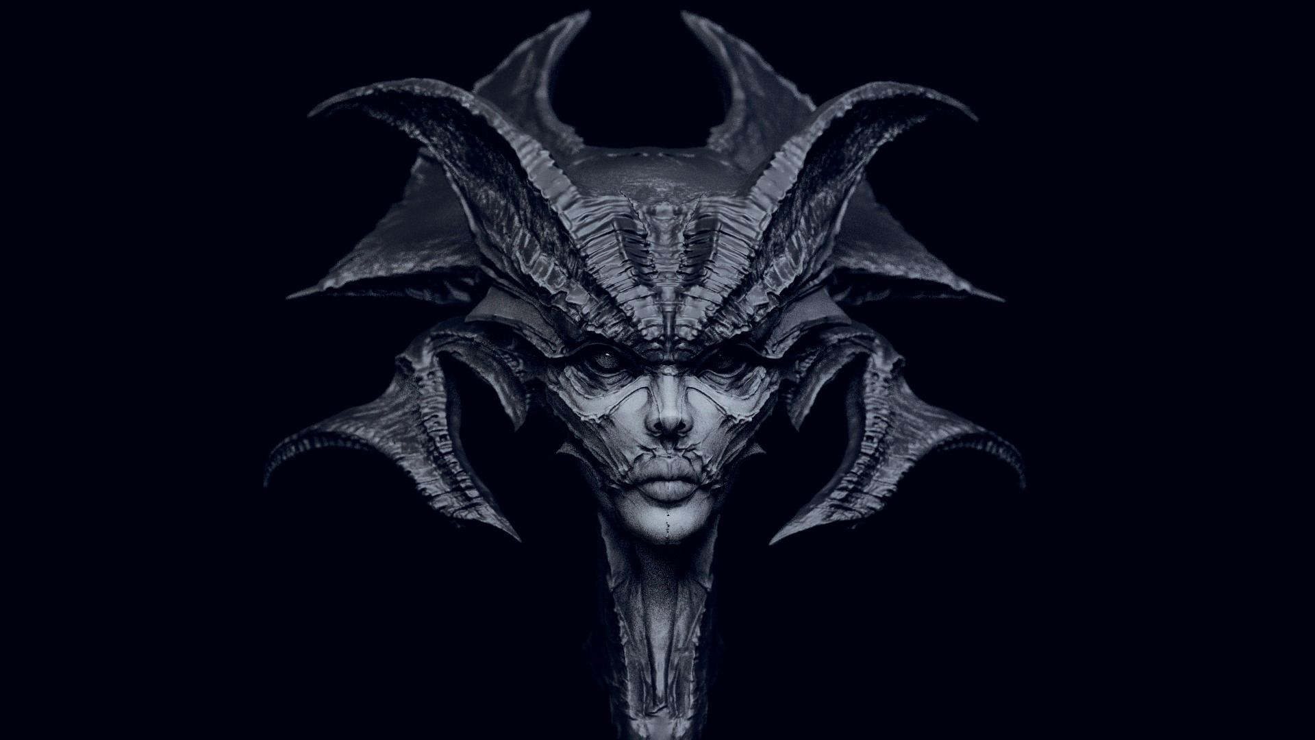 50 DEMONESS HEADS 3D model_8