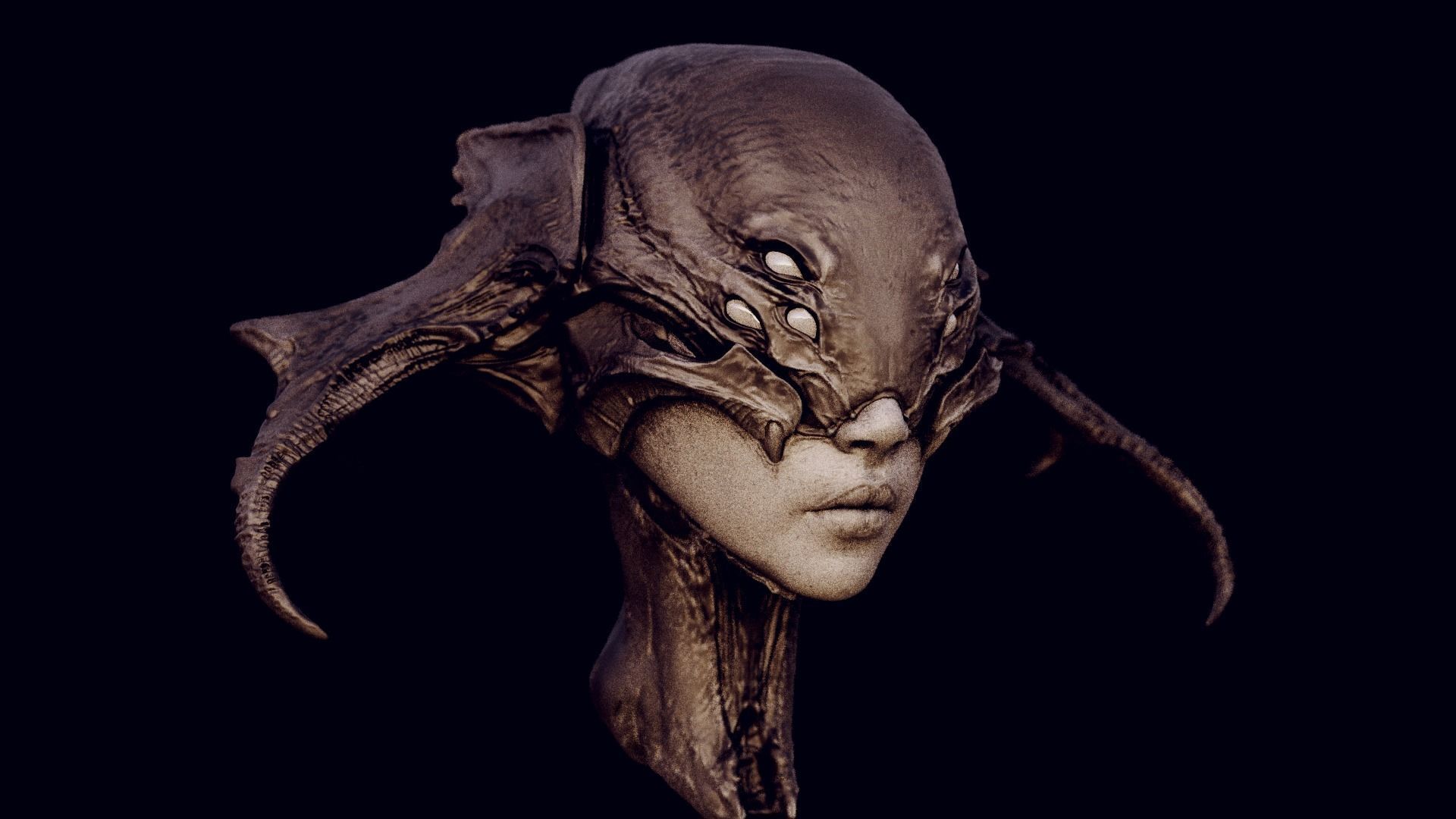 50 DEMONESS HEADS 3D model_6