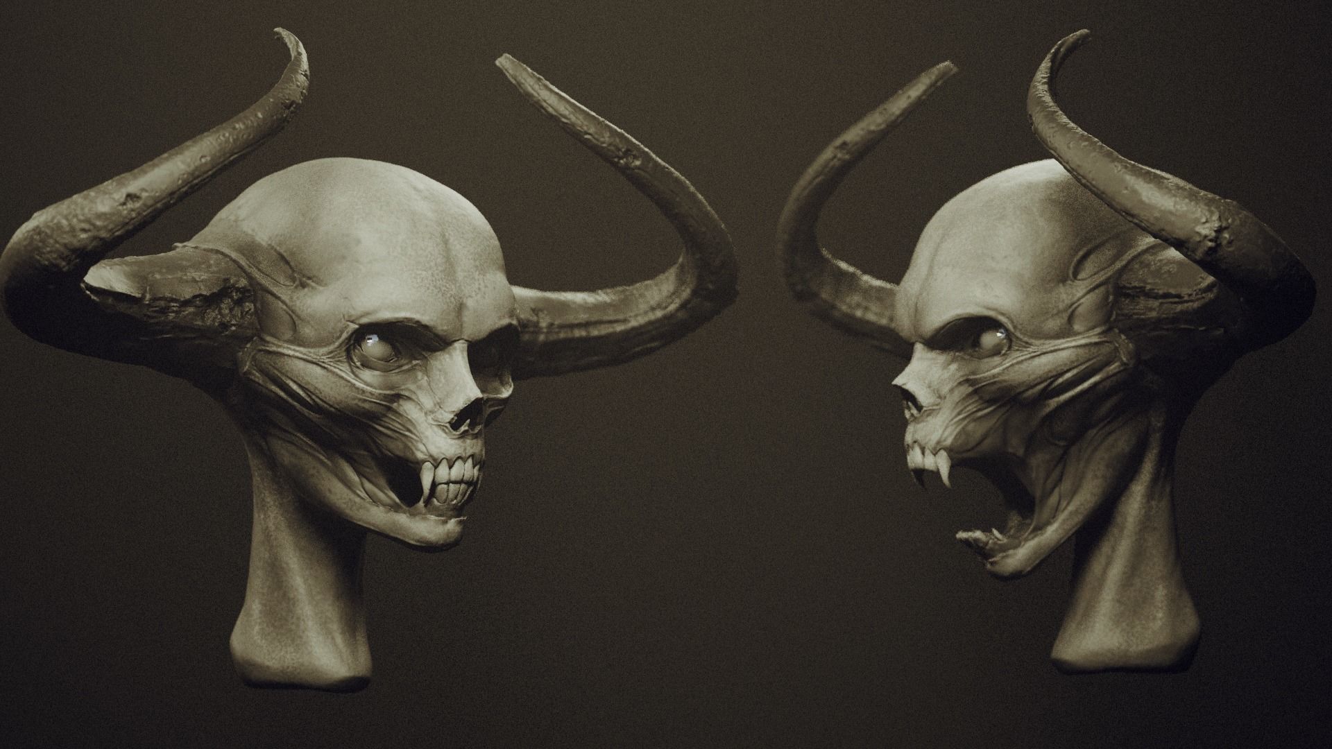 50 DEMONESS HEADS 3D model_58
