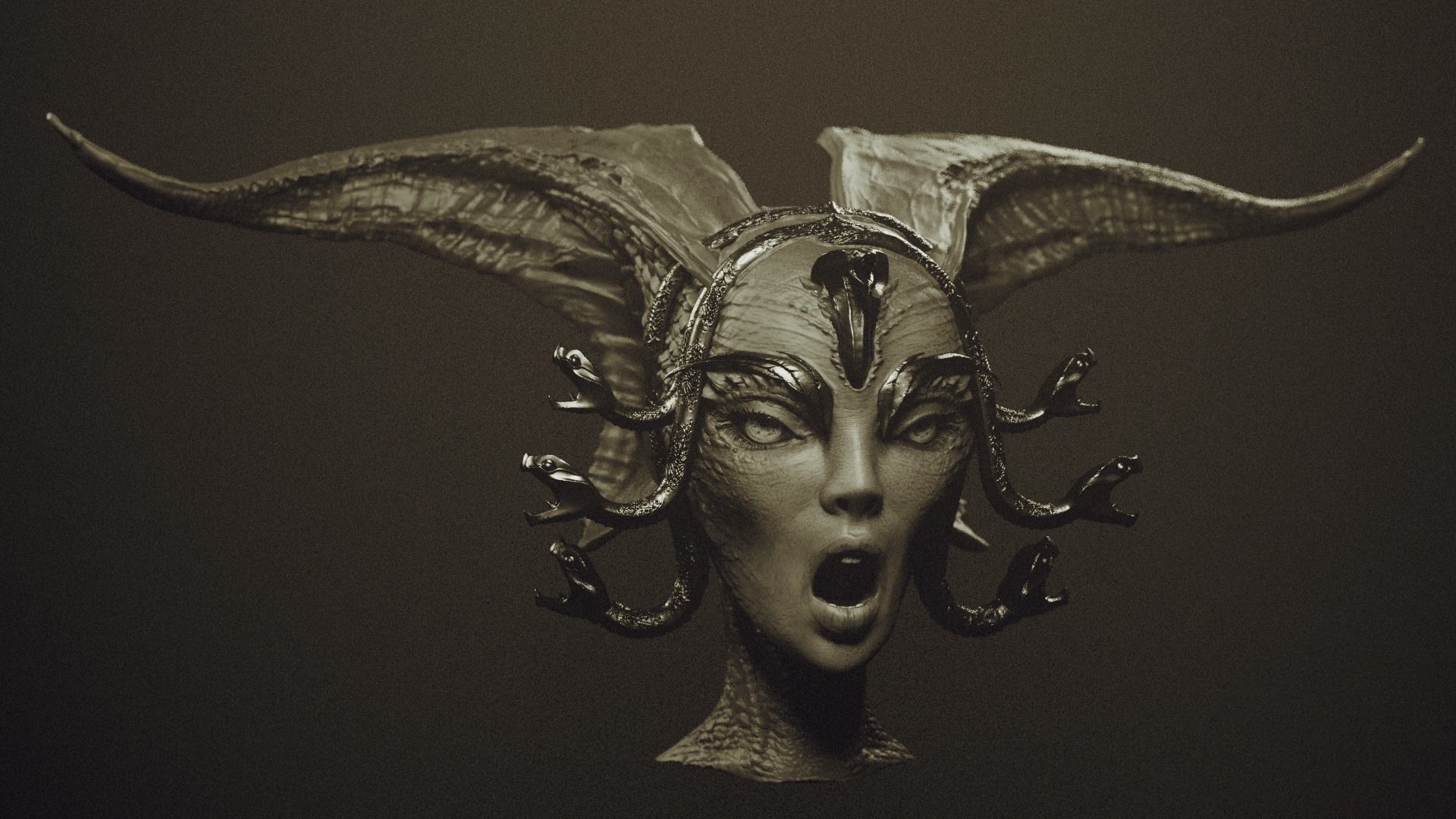 50 DEMONESS HEADS 3D model_93